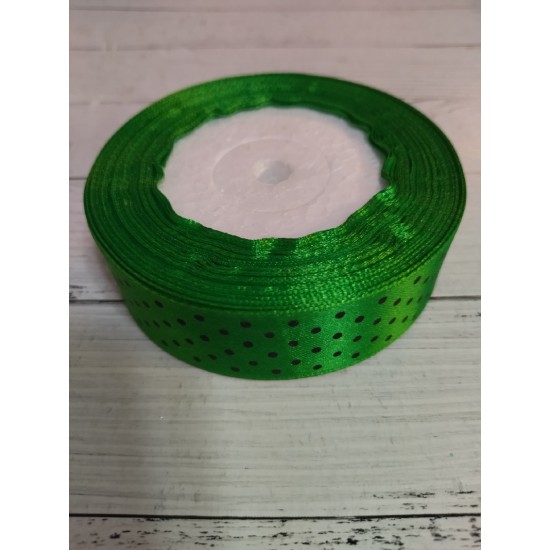 Лента атласная в горох 2.5 см, цена за 1 м